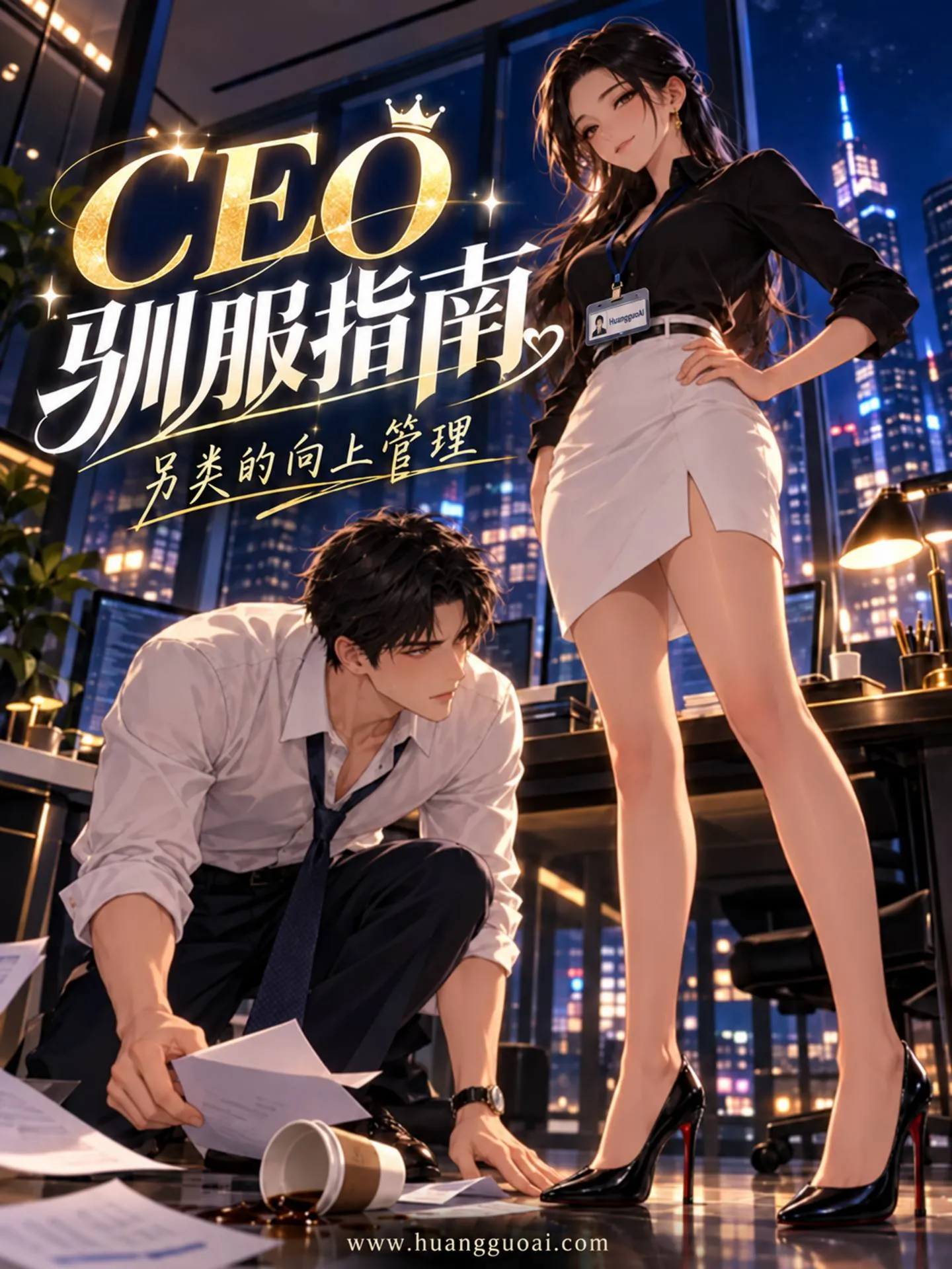 CEO驯服指南短剧封面,办公室男女主角